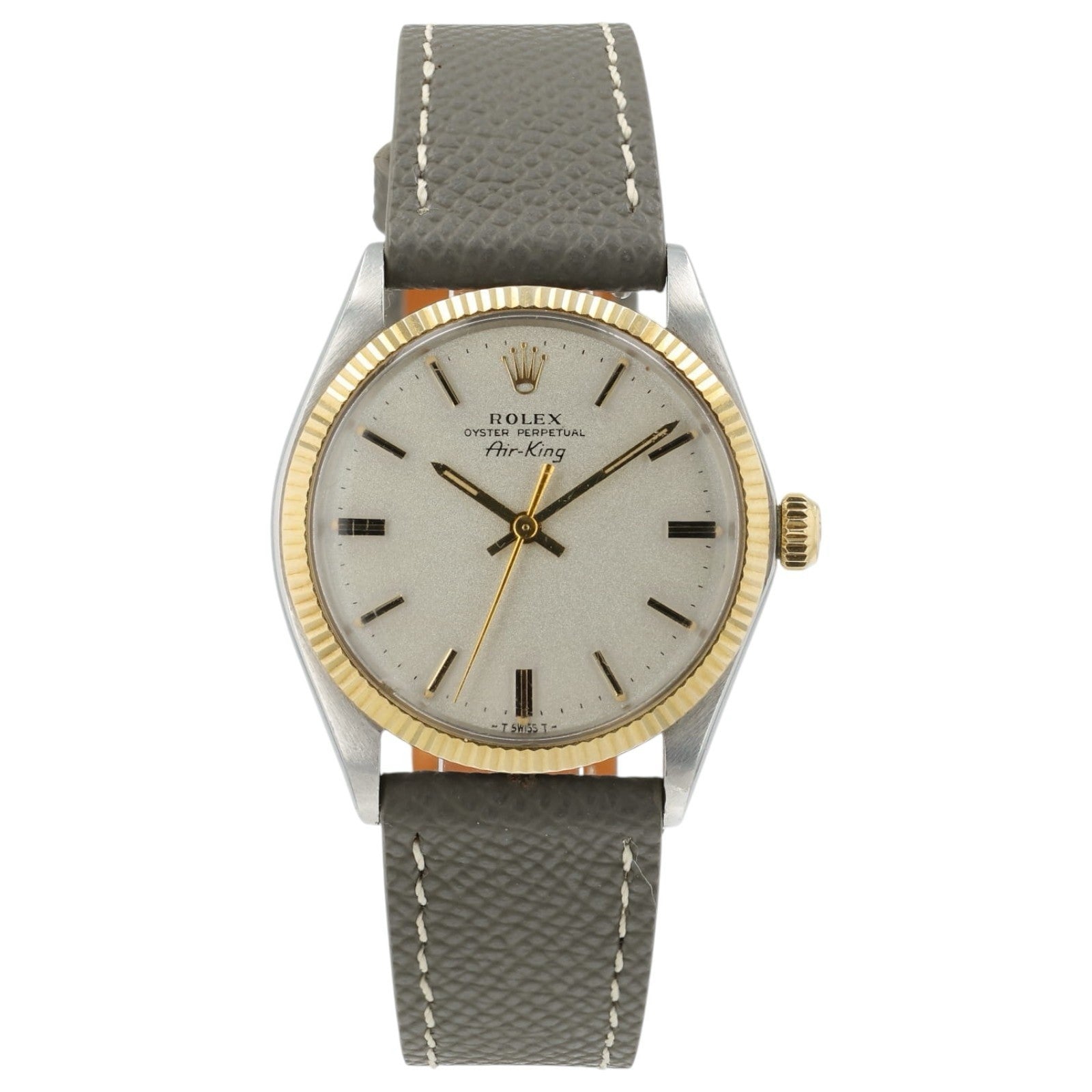 Rolex Air King Silver Dial Gold & Steel 34mm Automatic Movement Mens Watch 5501