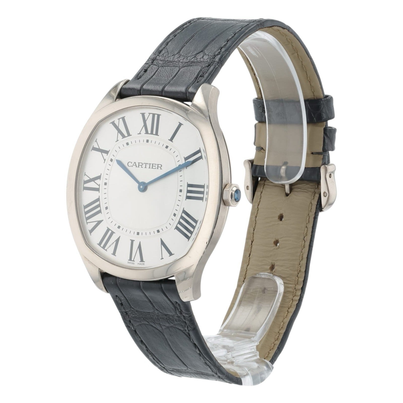 Cartier Drive De Cartier Silver Dial 18k White Gold 39mm Manual Wind WGNM0007