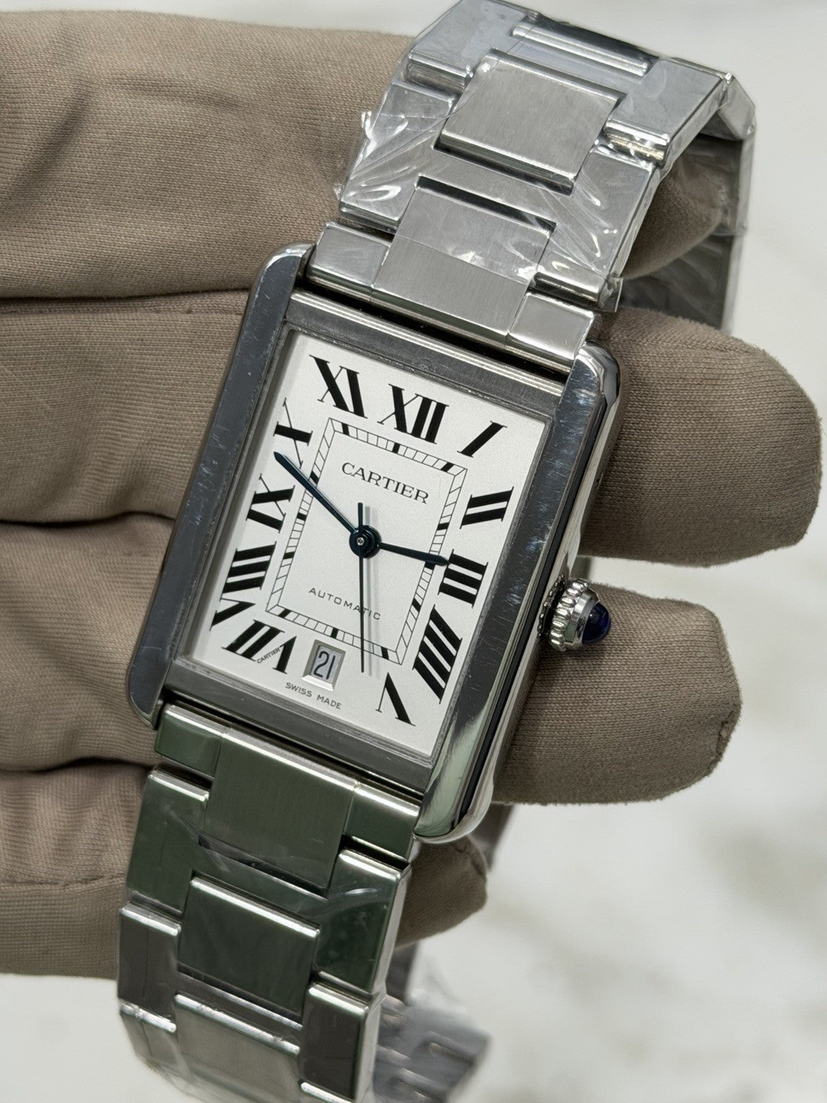 Cartier Tank Solo XL 3515 Stainless Steel 31mm Automatic Mens Watch W5200028