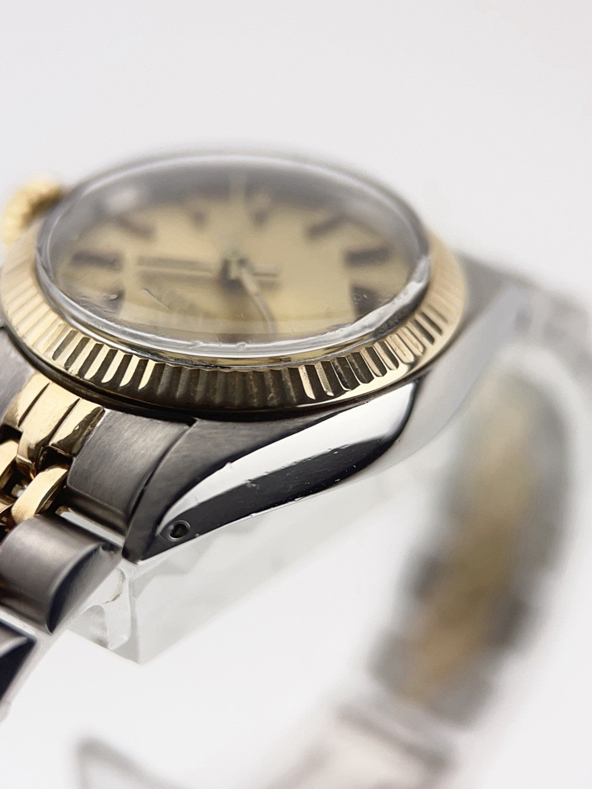 Rolex Lady Oyster Perpetual Gold & Steel Champagne Dial 26mm Women's Watch 6719