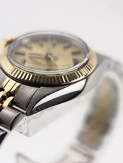 Rolex Lady Oyster Perpetual Gold & Steel Champagne Dial 26mm Women's Watch 6719