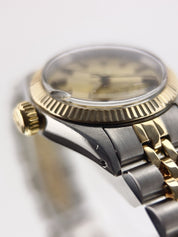 Rolex Lady Oyster Perpetual Gold & Steel Champagne Dial 26mm Women's Watch 6719