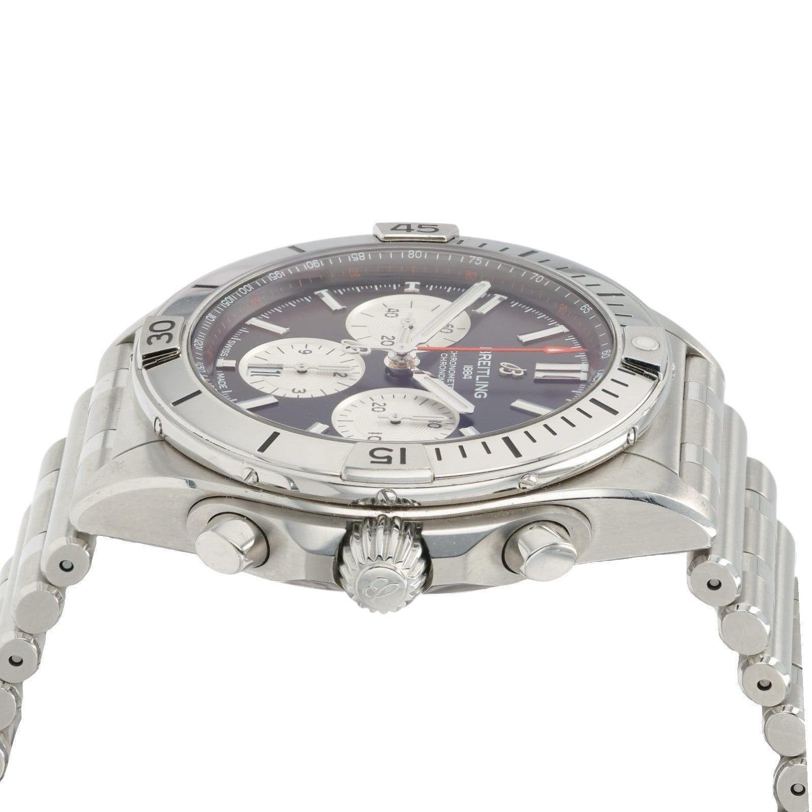 Breitling Chronometer Black Dial Stainless Steel 42mm Automatic Mens AB0134