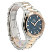 Omega Seamaster Blue Dial 18k Rose Gold & Steel 34mm Ladies 220.20.34.20.03.001