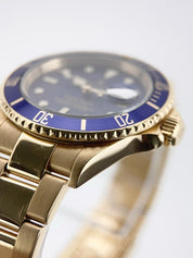 Rolex Submariner Date 18k Yellow Gold Blue Dial 40mm Automatic Men’s 16618LB