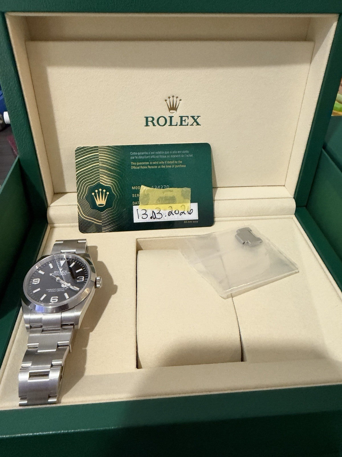 2026 Rolex Explorer Steel Black 36mm Automatic Men’s Watch 124270 - Box/Papers