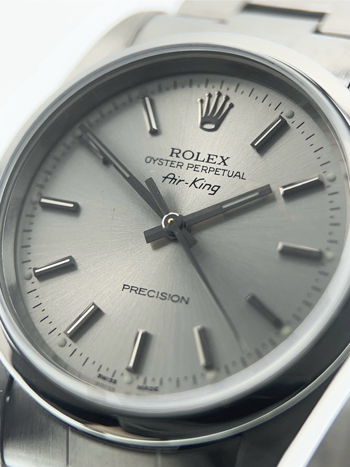 Rolex Air King Stainless Steel Silver Dial 34mm Automatic Men’s Watch 14000M