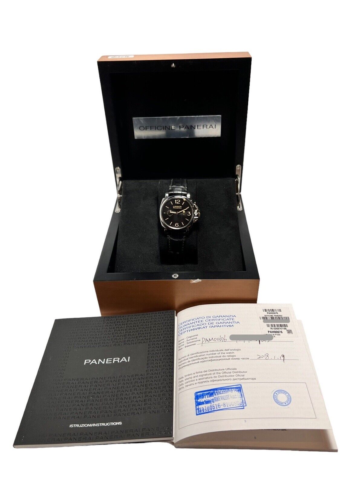 Panerai Luminor Due Black Dial Manual Wind PAM00676 42mm Stainless Steel Watch