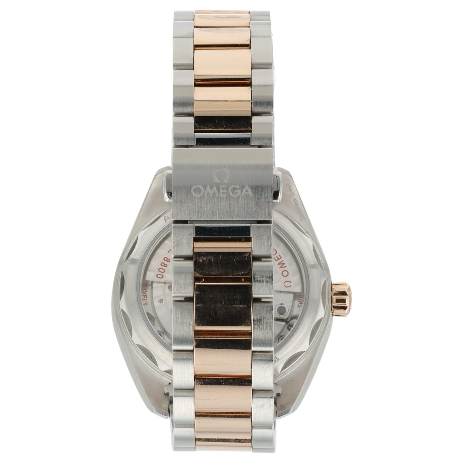 Omega Seamaster Blue Dial 18k Rose Gold & Steel 34mm Ladies 220.20.34.20.03.001