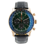 Breitling Navitimer Green Dial 18k Red Gold 46mm Automatic Mens Watch RB0137