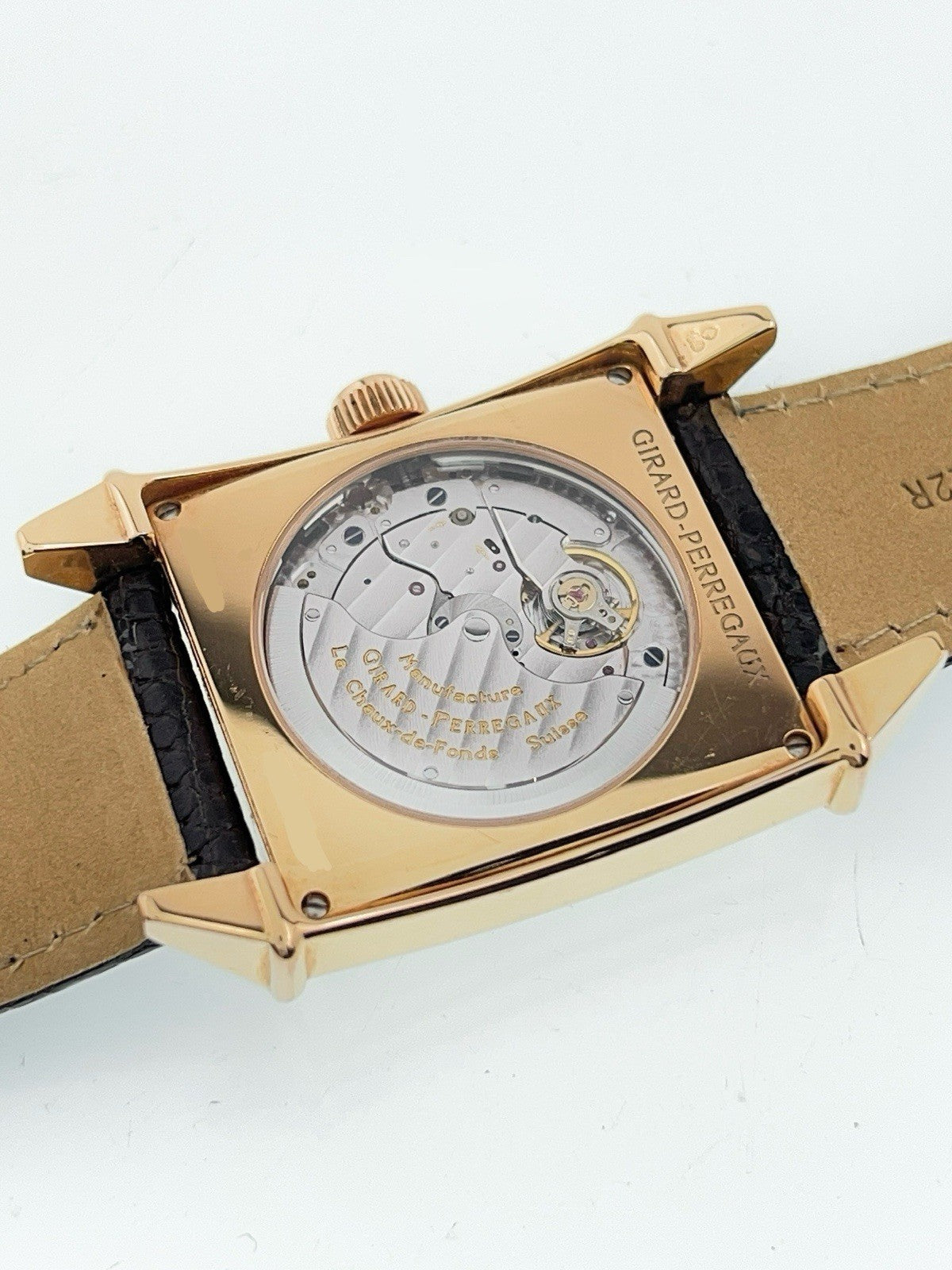 Girard Perregaux Vintage 18k Rose Gold Grey Dial 32mm Automatic Men's Watch 2585