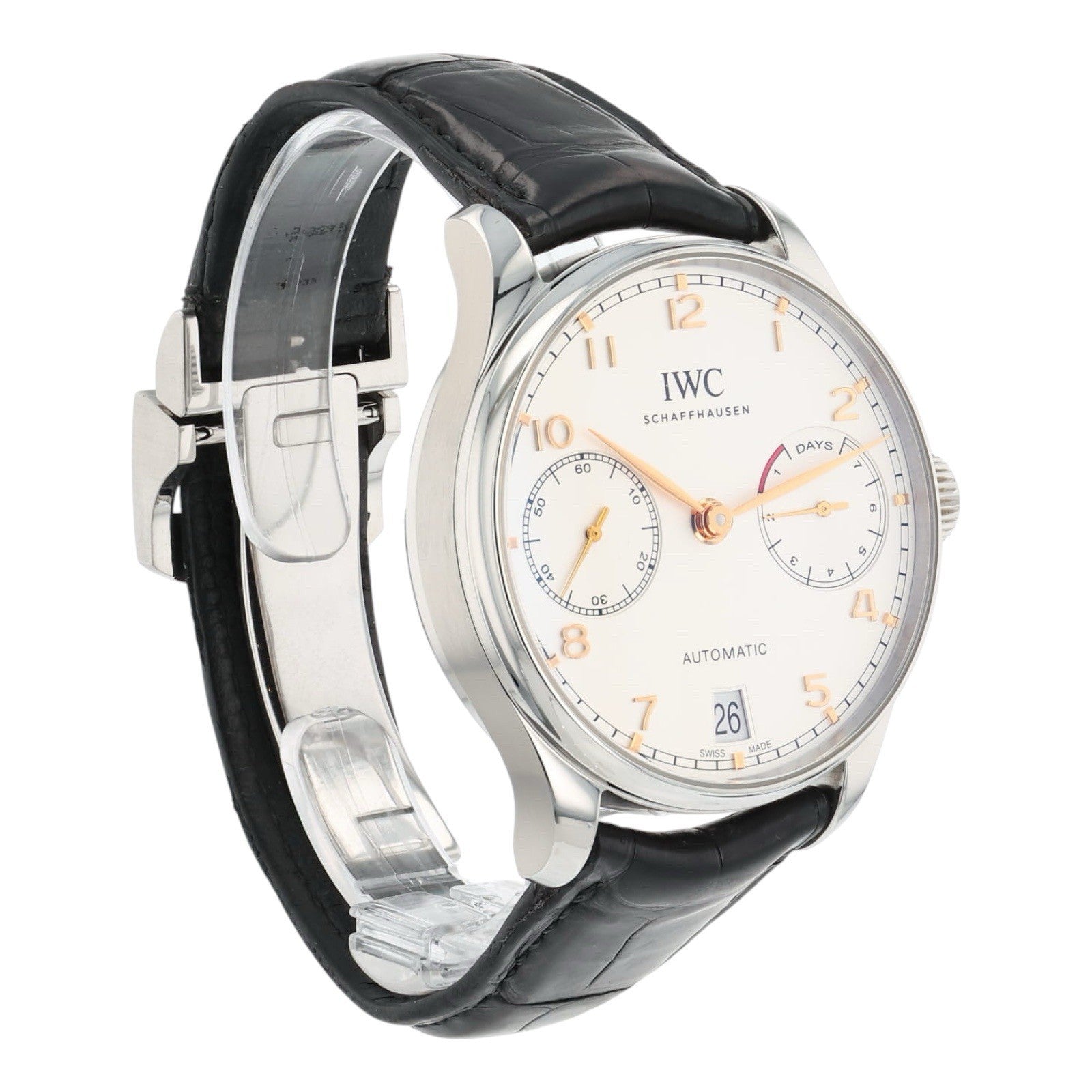 IWC Portuguese Stainless Steel Silver Dial 42.3mm Automatic Mens Watch IW500704