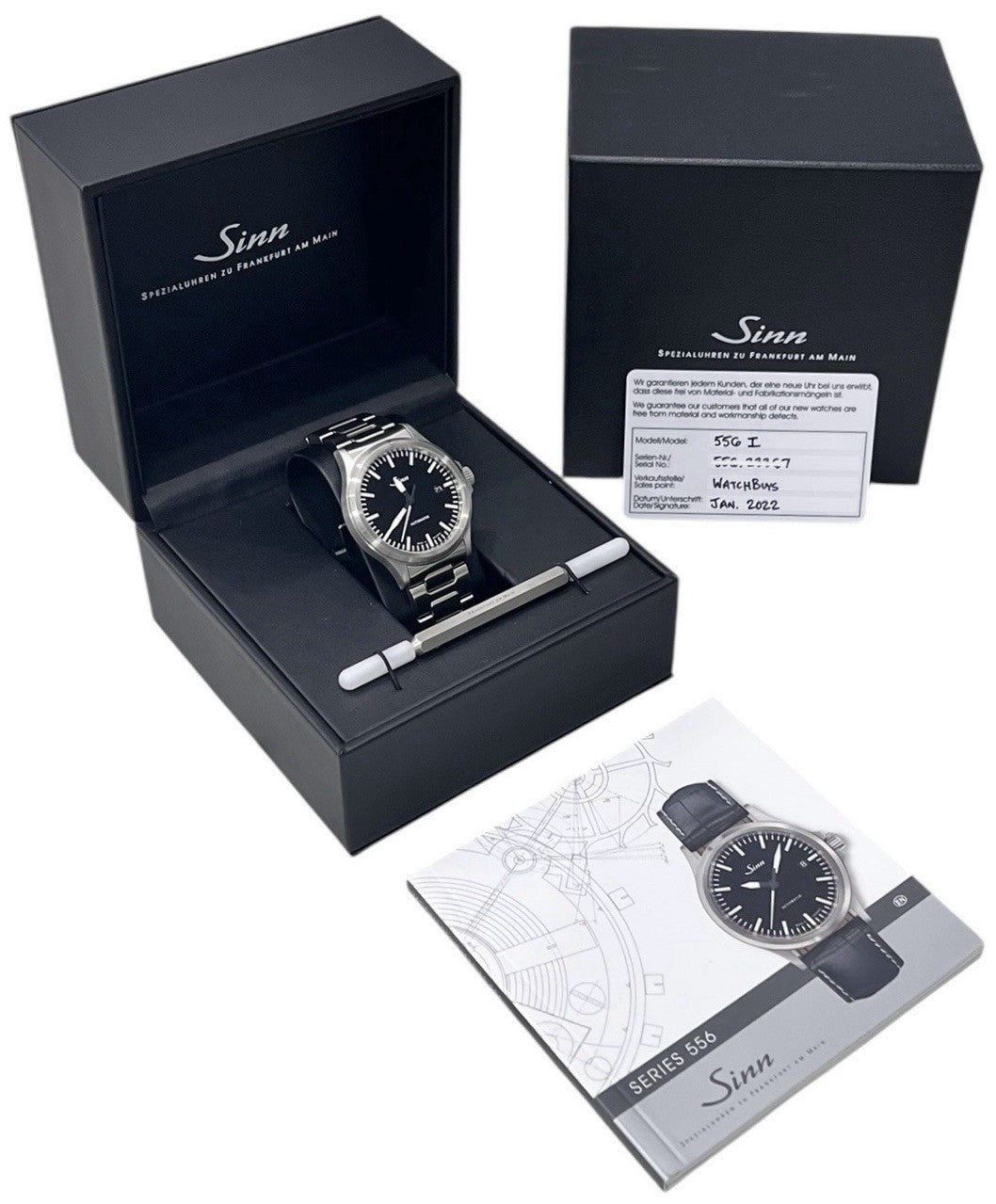 Sinn 556 Stainless Steel Black Dial 38.5mm Automatic Movement Mens Watch 556I
