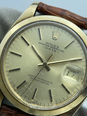 Rolex Oyster Perpetual Date 14K 585 Gold Automatic 34mm Watch Ref. 1500