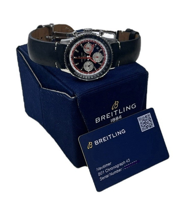 Breitling Navitimer Swiss Air Steel Black Dial 43mm Automatic Men's Watch AB0121