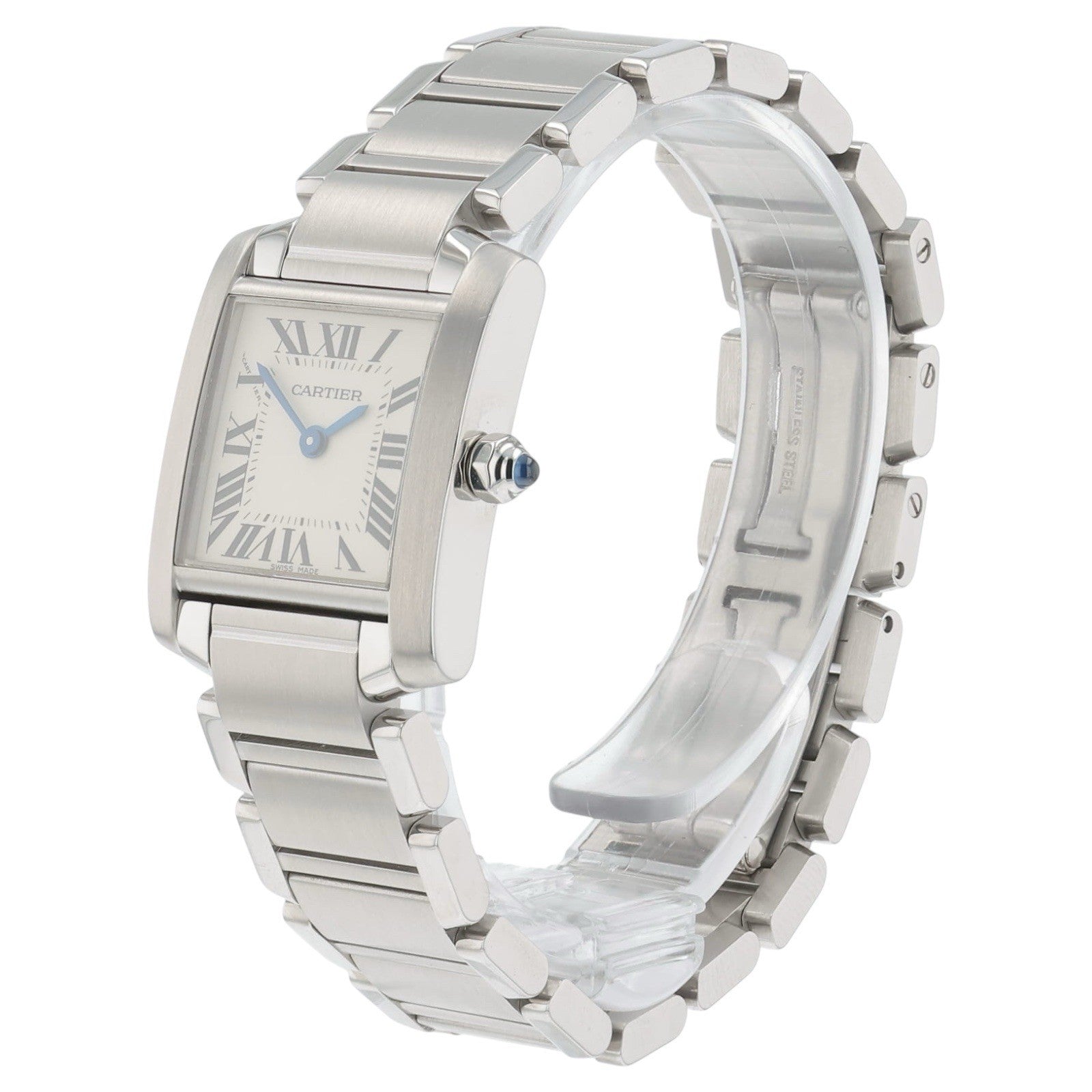 Cartier Tank Franchise Steel Silver Dial 25x20mm Quartz Women’s Watch W51008Q3