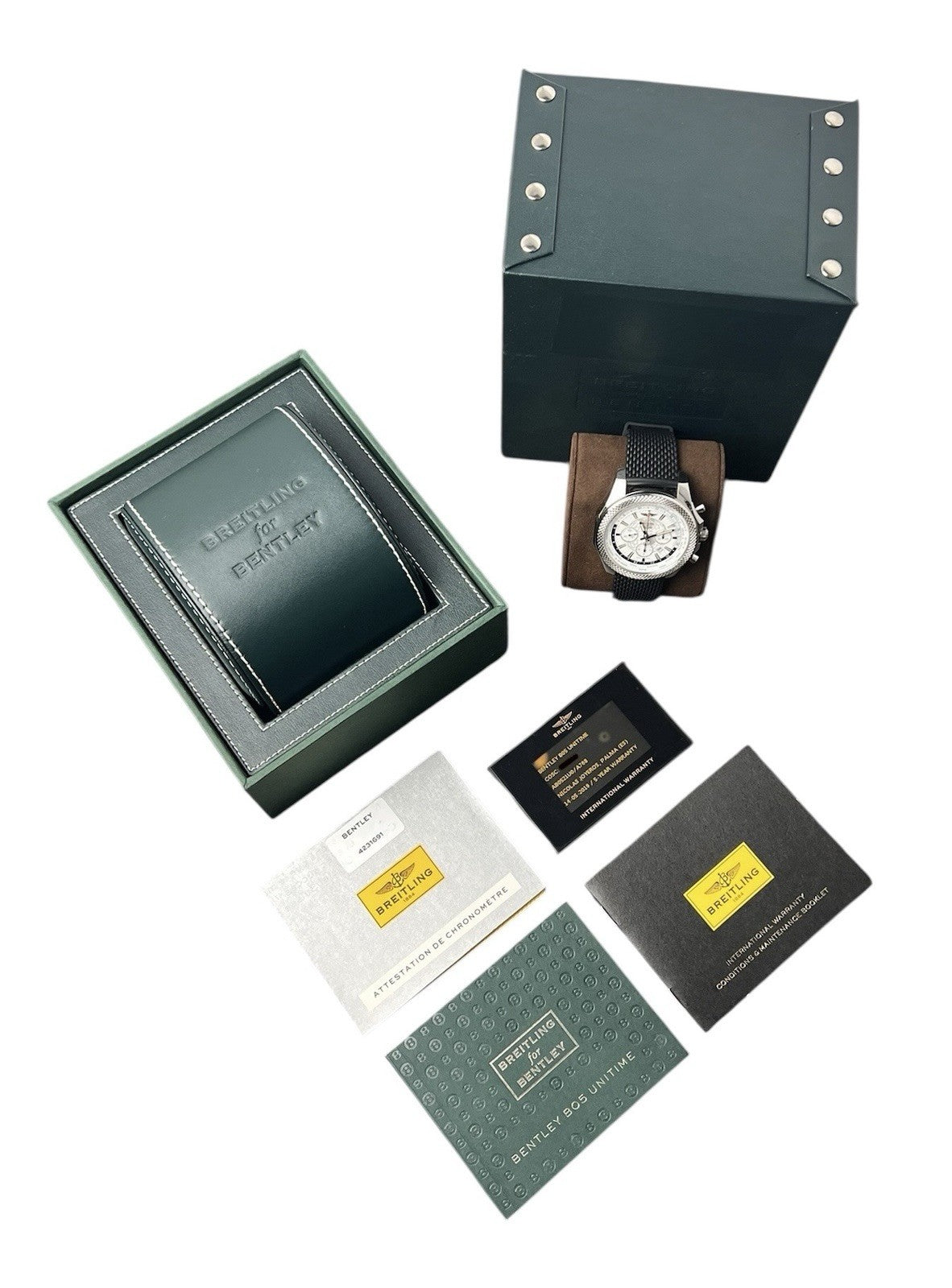 Breitling Bentley White Dial Stainless Steel 49mm Automatic Men’s Watch AB0521