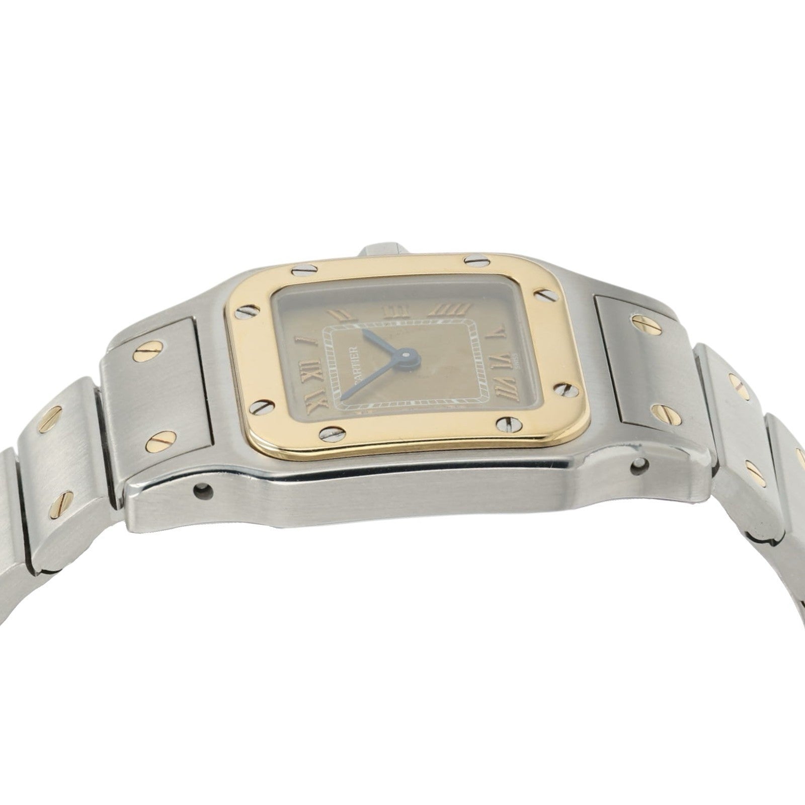 Cartier Santos Galbee Gold Dial Steel And Gold 24mm Quartz Women's Watch 1567