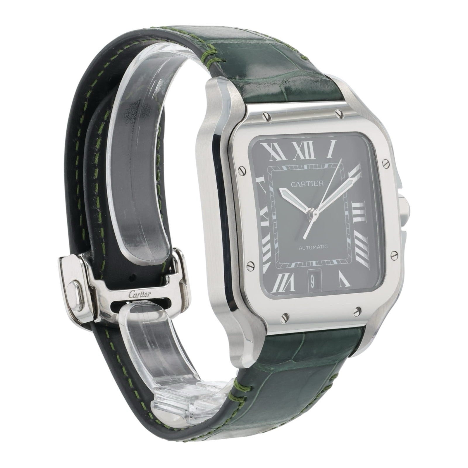 Cartier Santos Stainless Steel Green Dial 40mm Automatic Men’s Watch WSSA0062