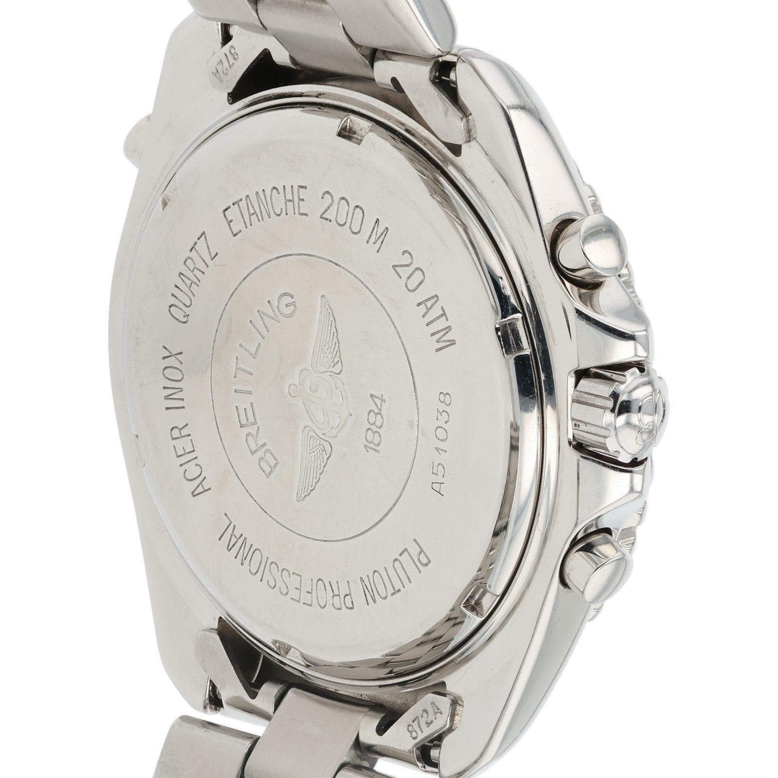 Breitling Pluton Chrono Blue Dial Stainless 41mm Quartz Men’s Watch A51038