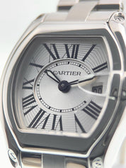 Cartier Roadster Steel Silver Roman Color Dial 31mm Quartz Women's Watch 2675