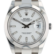 2025 Rolex Datejust 41 Stainless Steel White Dial 41mm Auto Mens Watch 126300