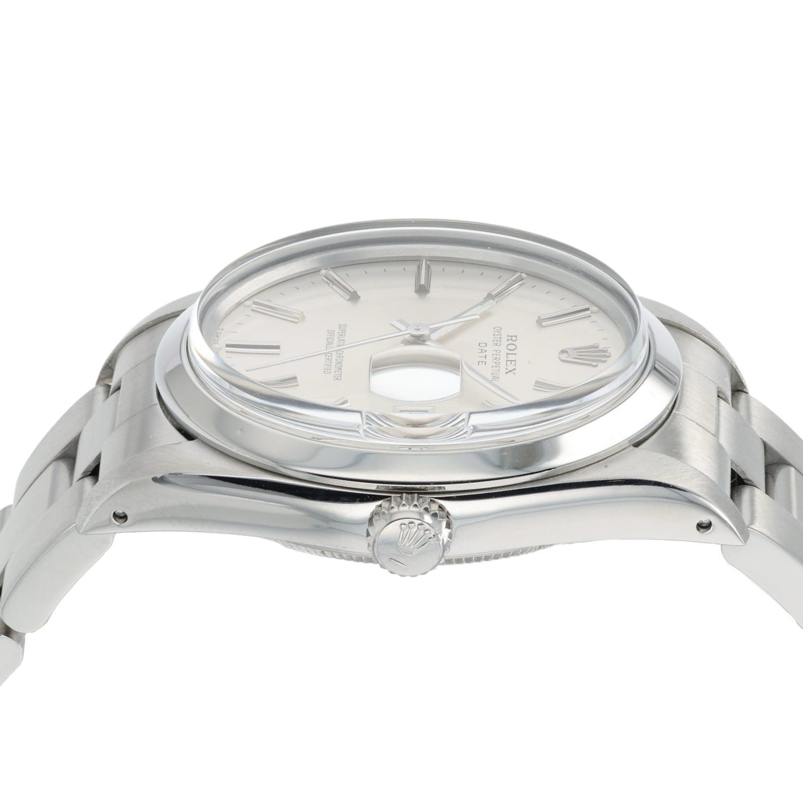 Rolex Date Silver Dial Stainless Steel 34mm Automatic Movement Men’s Watch 15000