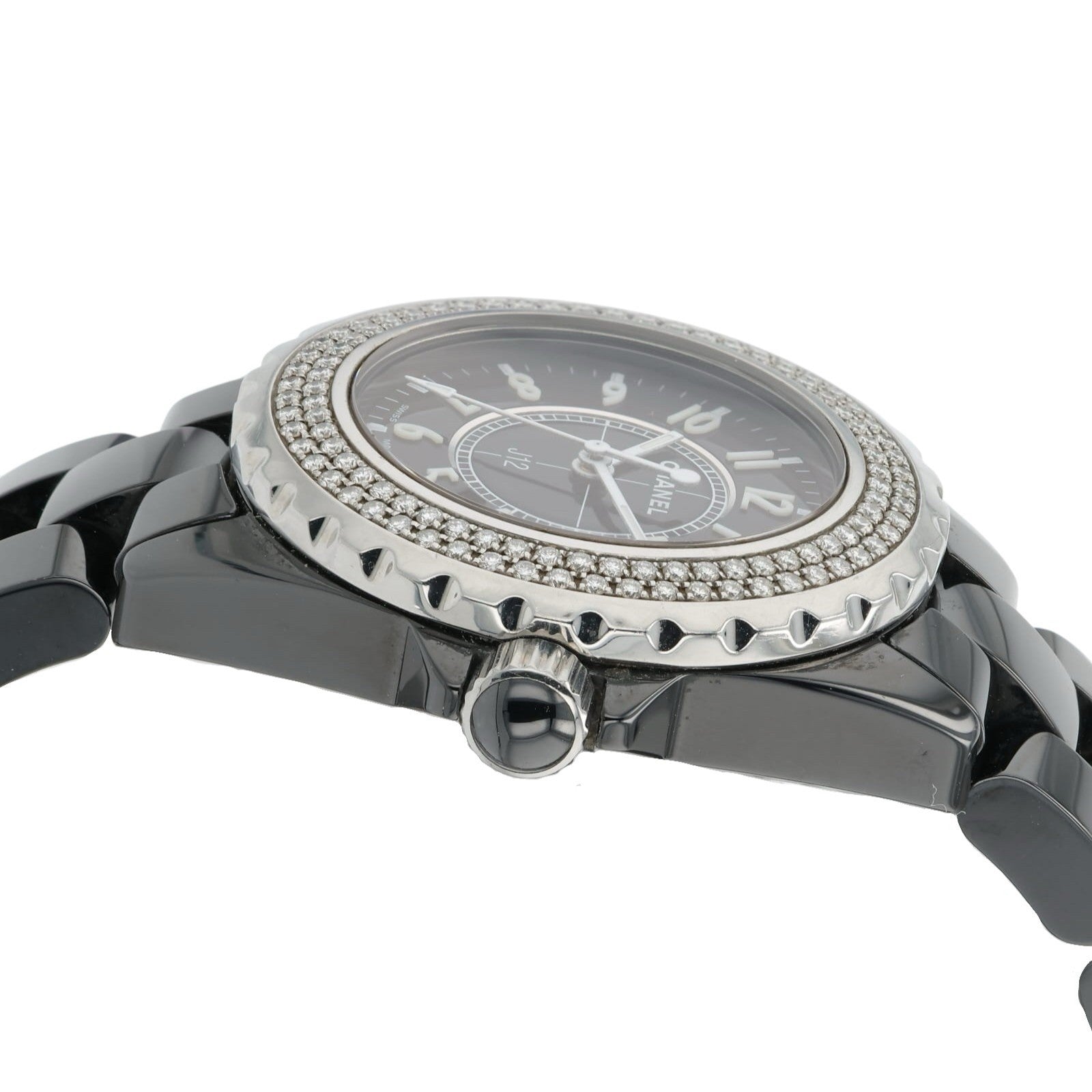 Chanel J12 Ceramic Black Dial 33mm Quartz Women's Factory Diamond Watch H0949