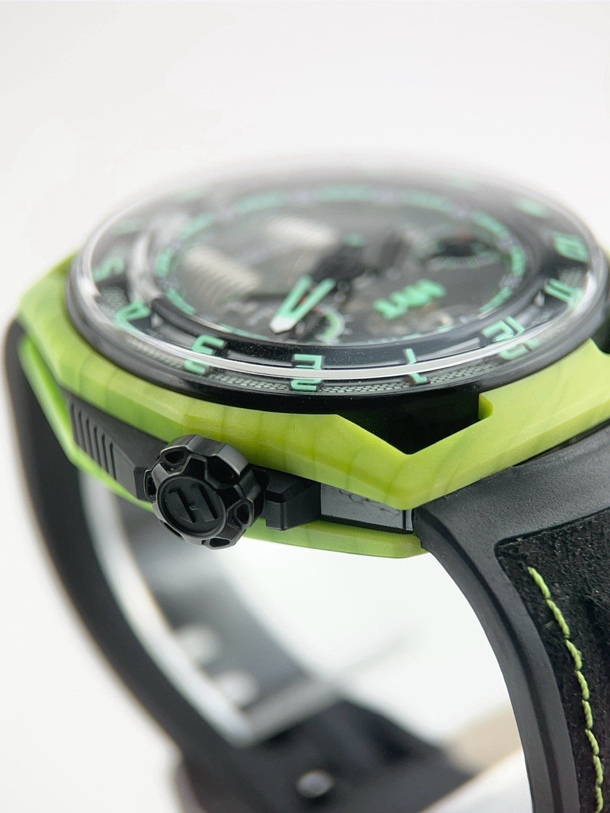 HYT Hastroid Green Laser Titanium & Carbon Black Dial 48mm Manual Wind Watch