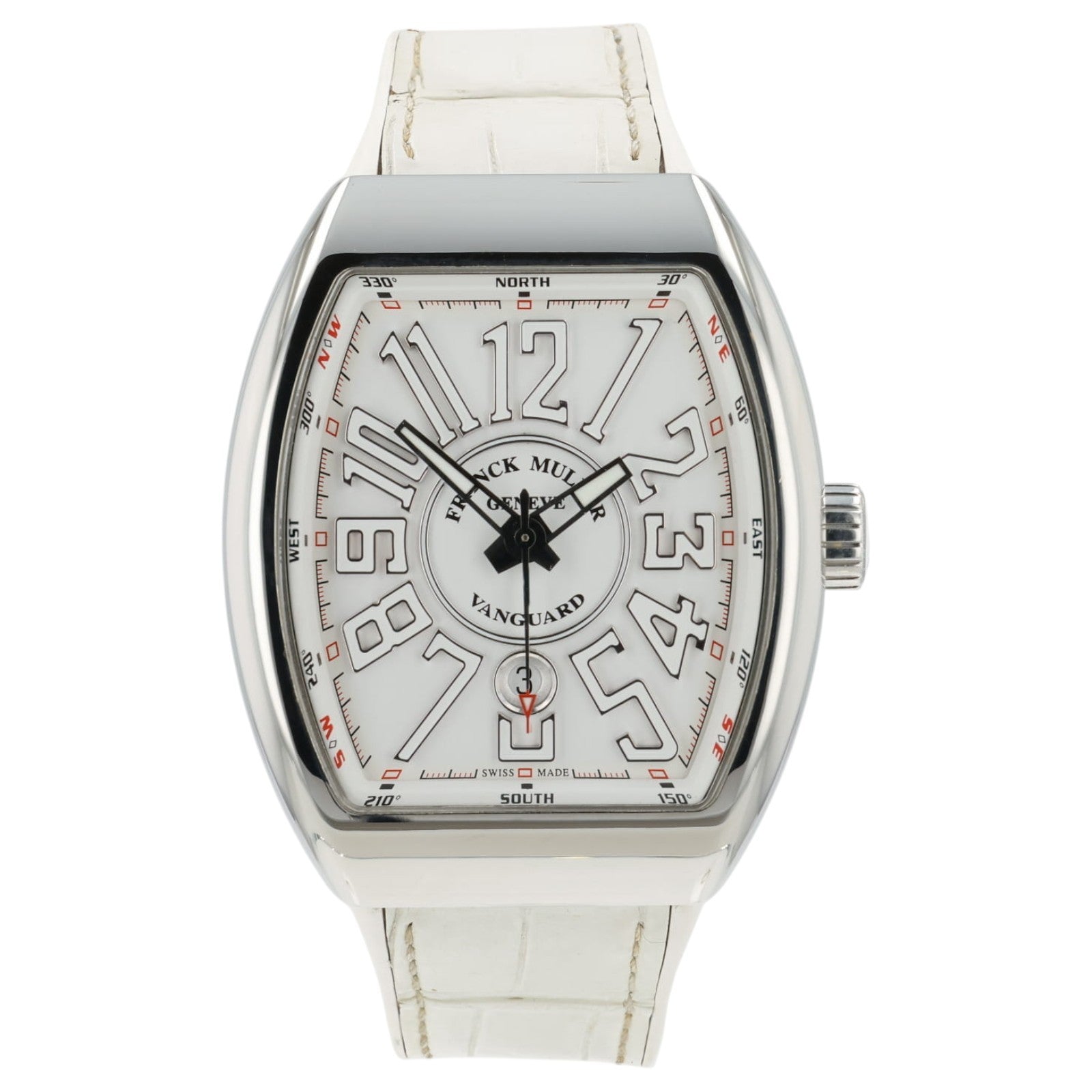 Franck Muller Vanguard White Dial Stainless Steel 45mm Automatic Mens V45 SC DT