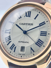 Cartier Cle De Cartier 18k Rose Gold Silver Dial 40mm Automatic Men’s WGCL0004