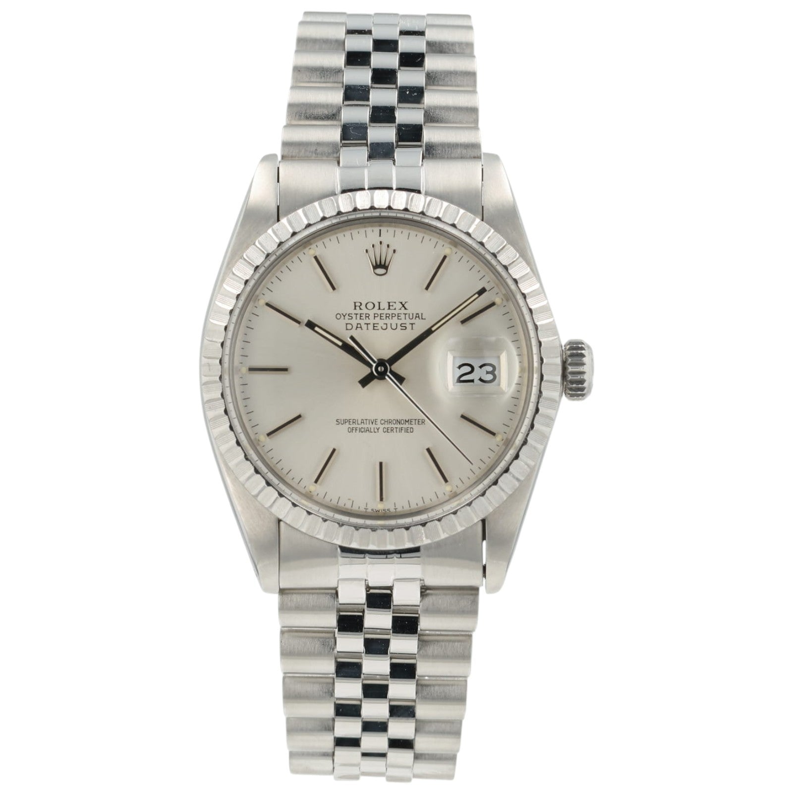 Rolex Datejust Silver Dial Stainless Steel 36mm Automatic Men's Watch 16030