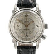 Gruen Chrono-Timer Silver Dial Stainless Steel 33mm Manual Wind Men’s Watch