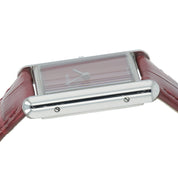 Cartier Tank Stainless Steel Red Dial 25mm Quartz Men's Watch WSTA0054