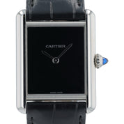 2025 Cartier Tank Stainless Steel Black Dial 25mm Quartz Men’s Watch WSTA0072