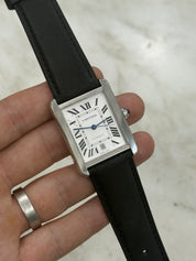 Cartier Tank XL Silver Dial Stainless Steel 31mm Auto Men's Watch W5200027