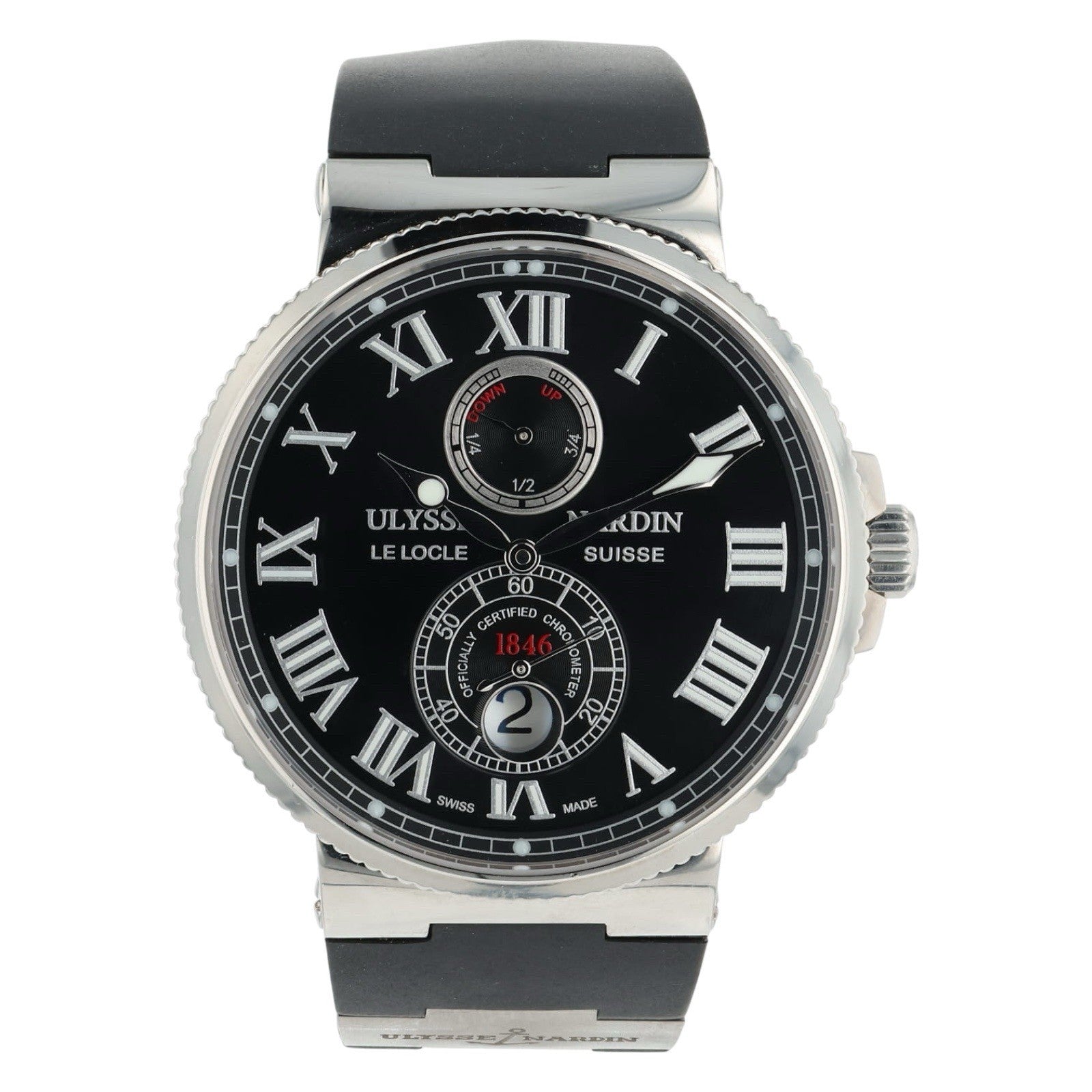 Ulysse Nardin Marine Stainless Steel Black Dial 43mm Automatic Mens Watch 263-67