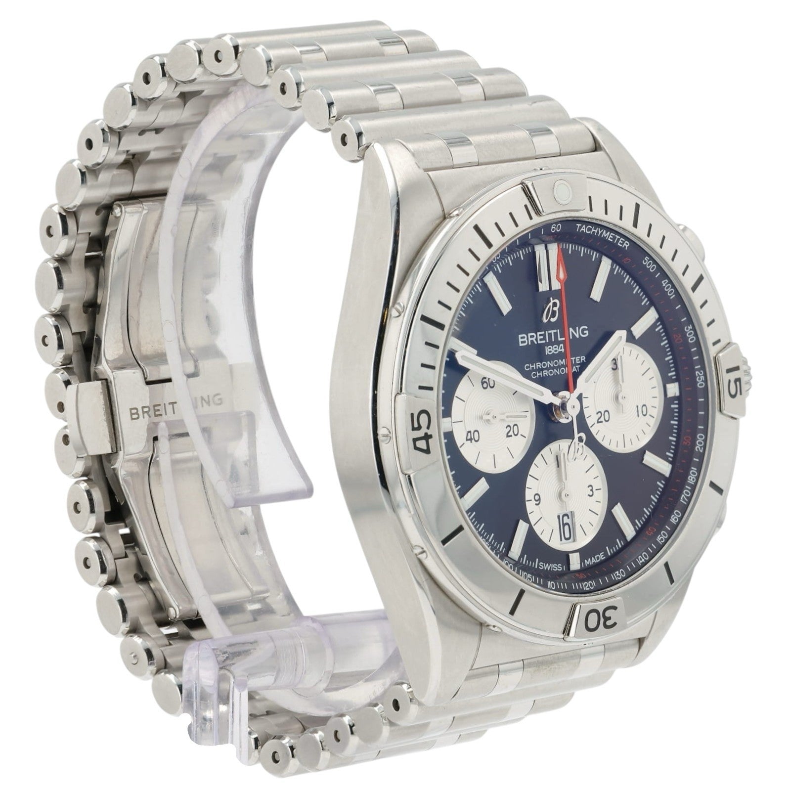 Breitling Chronometer Black Dial Stainless Steel 42mm Automatic Mens AB0134