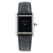 2025 Cartier Tank Stainless Steel Black Dial 25mm Quartz Men’s Watch WSTA0072