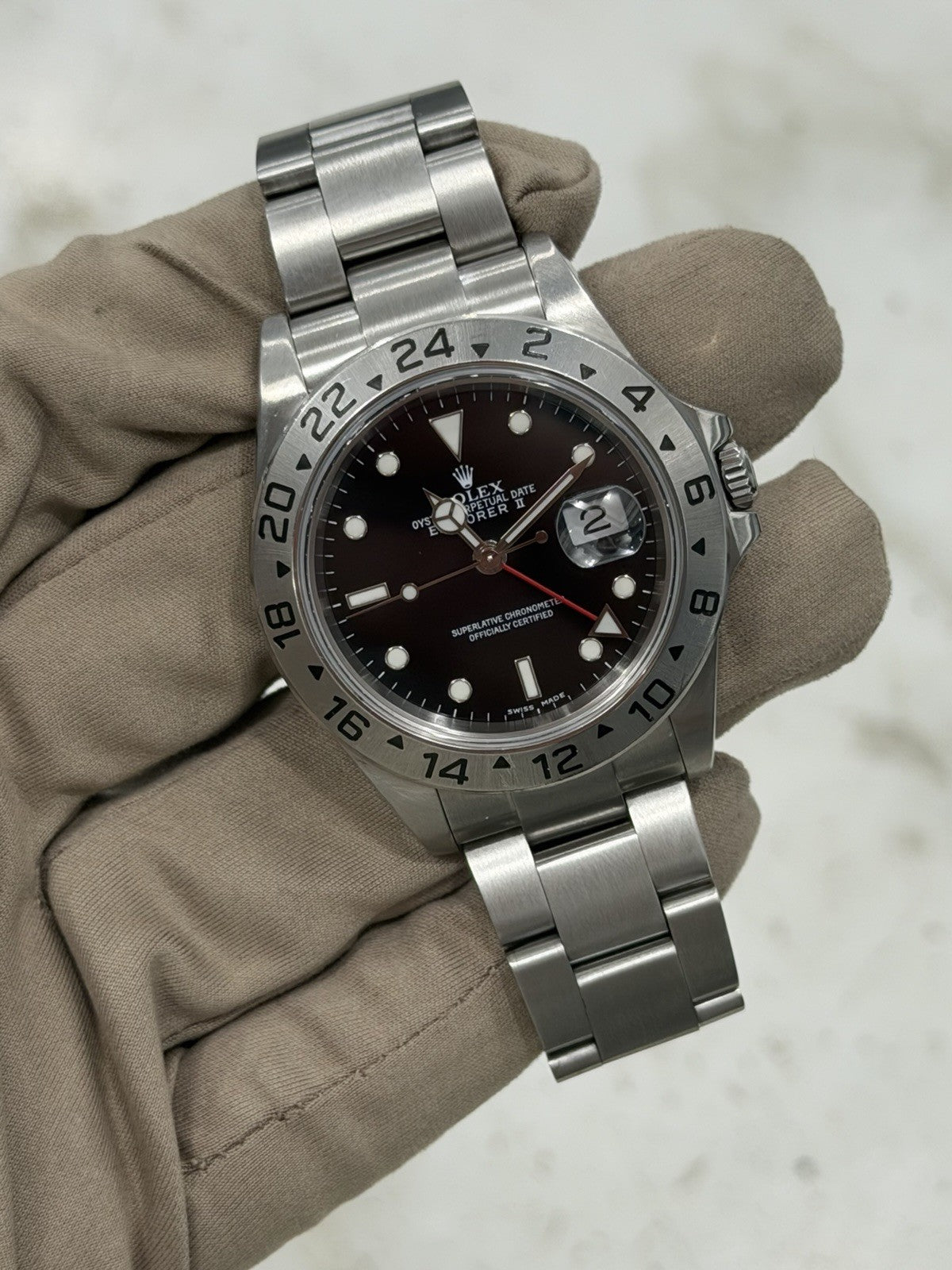 Rolex Explorer II Stainless Steel Black Dial 40mm Automatic Men's Watch 16570