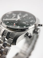 IWC Pilot Stainless Steel Green Dial 41mm Automatic Movement Men's Watch IW38804