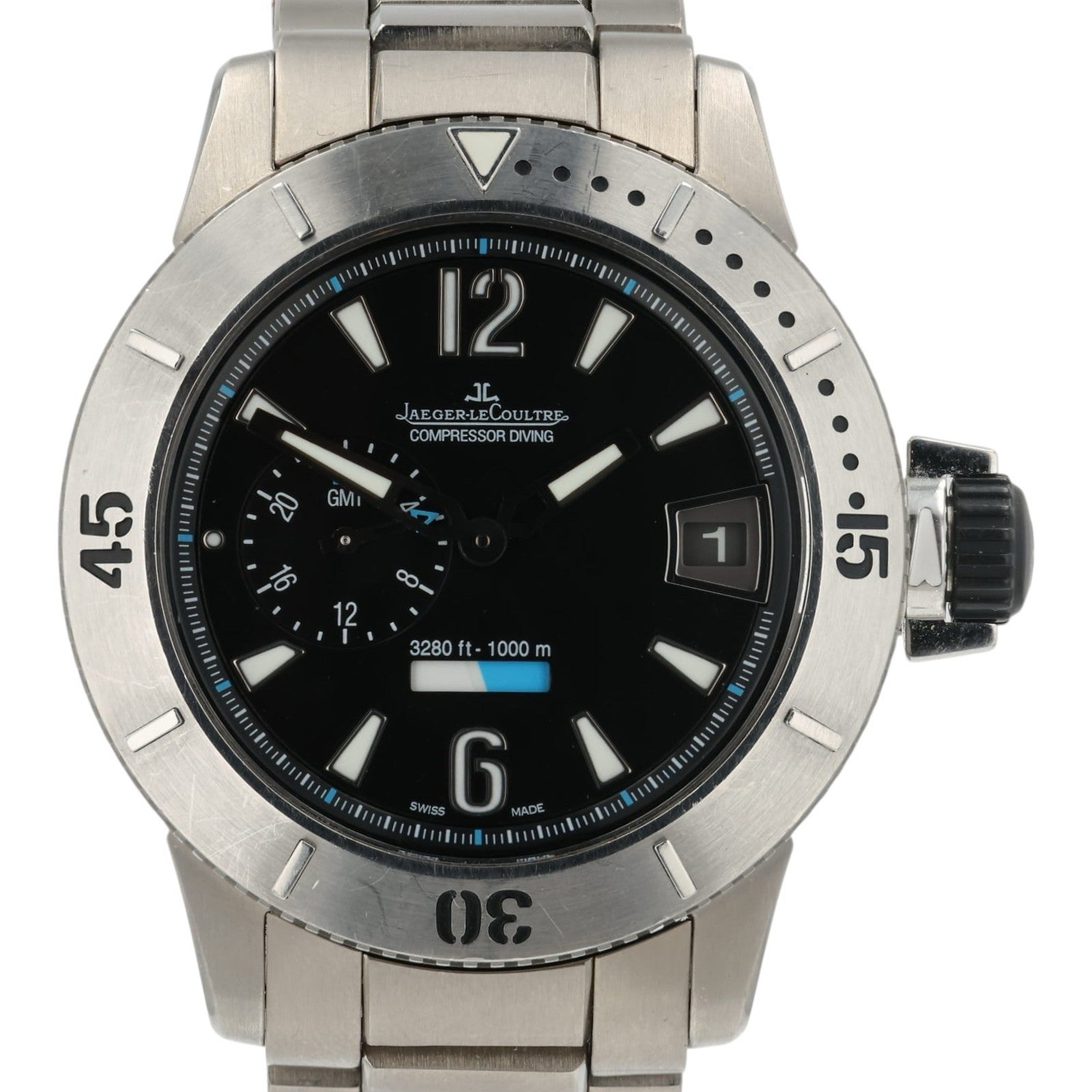 LeCoultre Master Compressor Black Dial Titanium 44mm Auto Men’s Watch Q187T770
