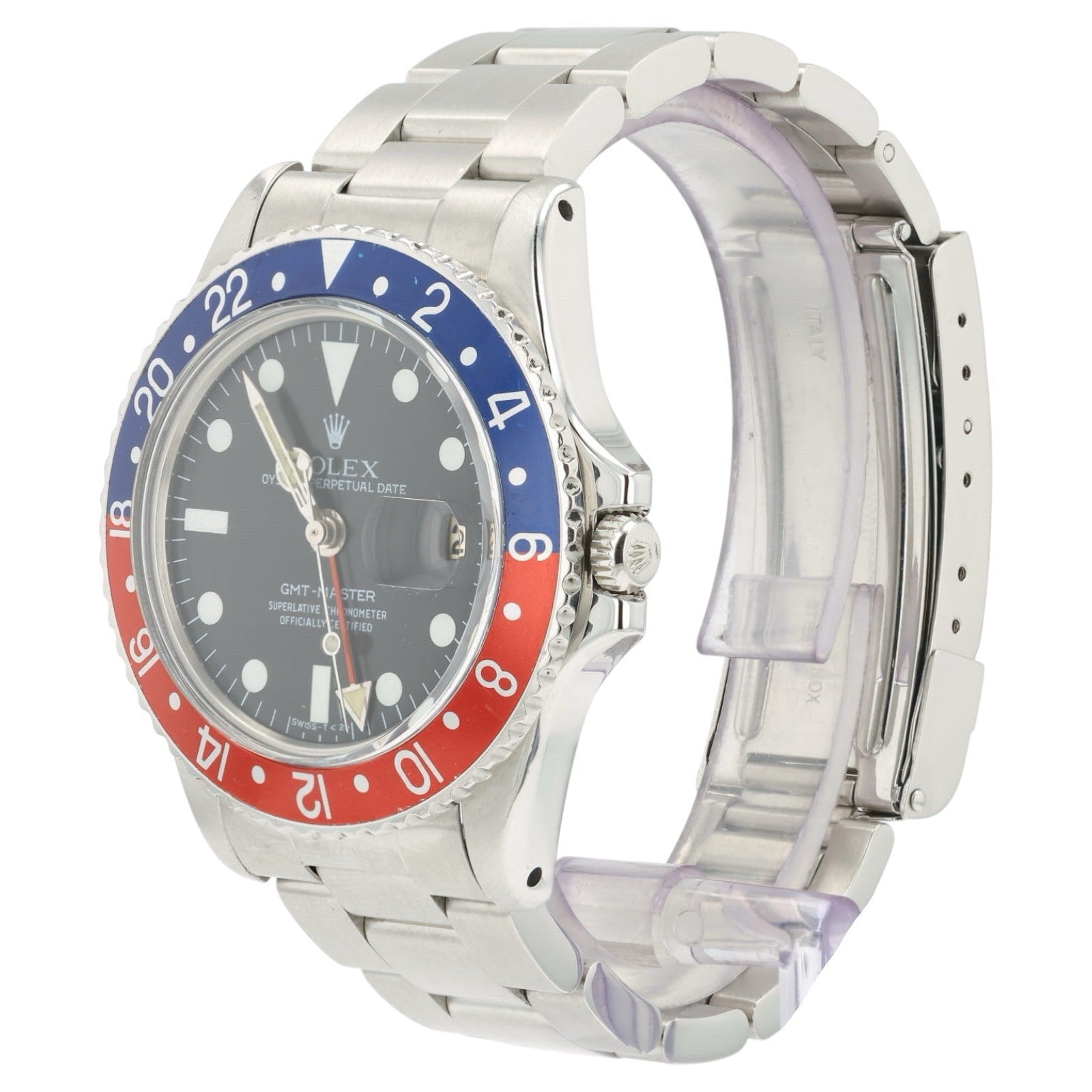 Rolex GMT Pepsi Black Dial Stainless Steel 40mm Automatic Men’s Watch 1675