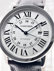 Cartier Ronde Solo XL Mens 42mm Stainless Steel Date Automatic 3802 Watch - B/P