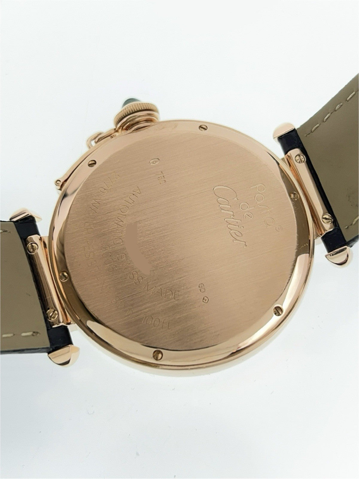 Cartier Pasha 18k Rose Gold Silver Dial 42mm Automatic Mens Watch W3019051