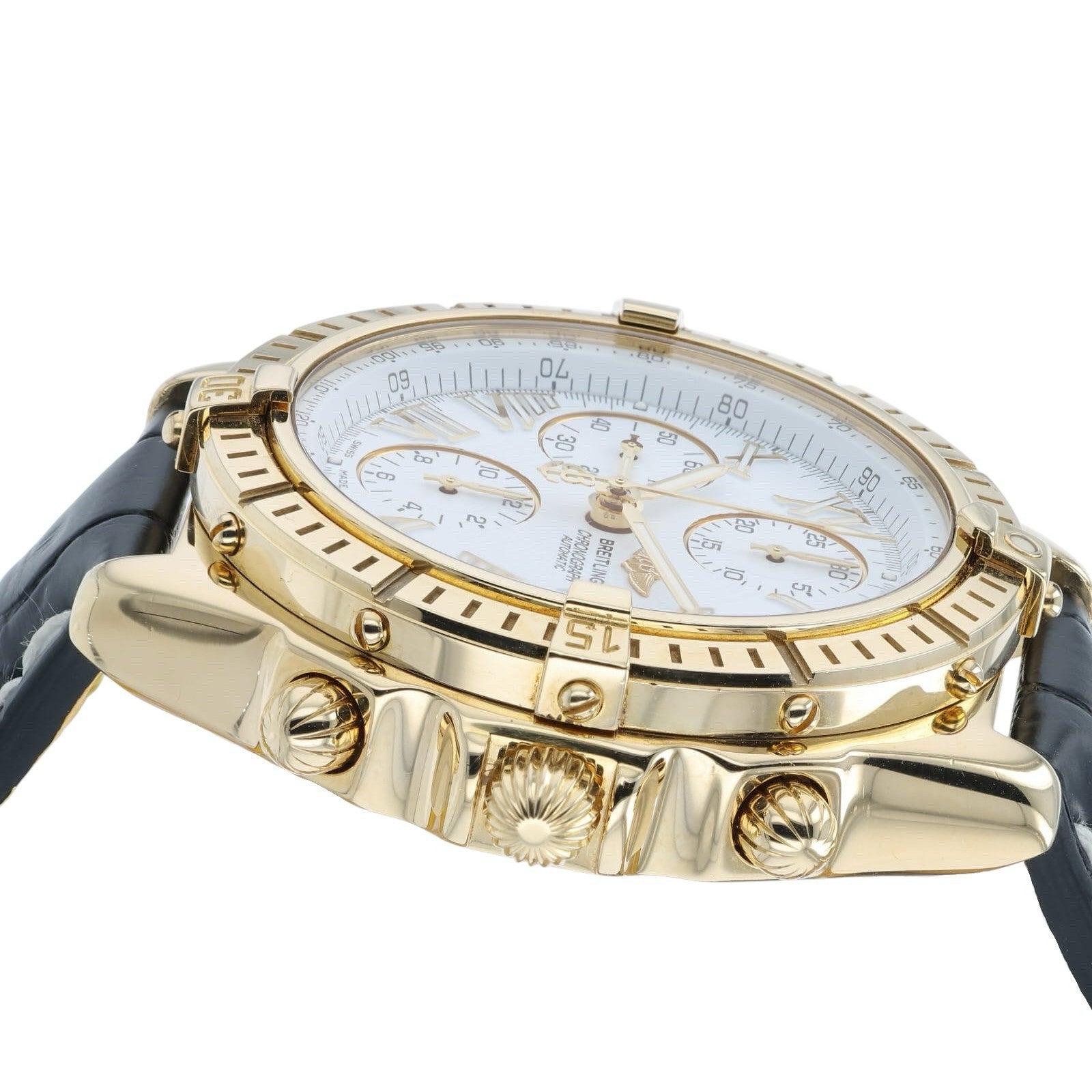 Breitling Crosswind Chronograph 18k Yellow Gold White Dial 44mm Automatic K13055