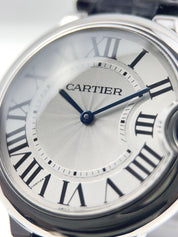 Cartier Ballon Bleu Stainless Steel 36mm Quartz Men’s Leather Watch W69011Z4