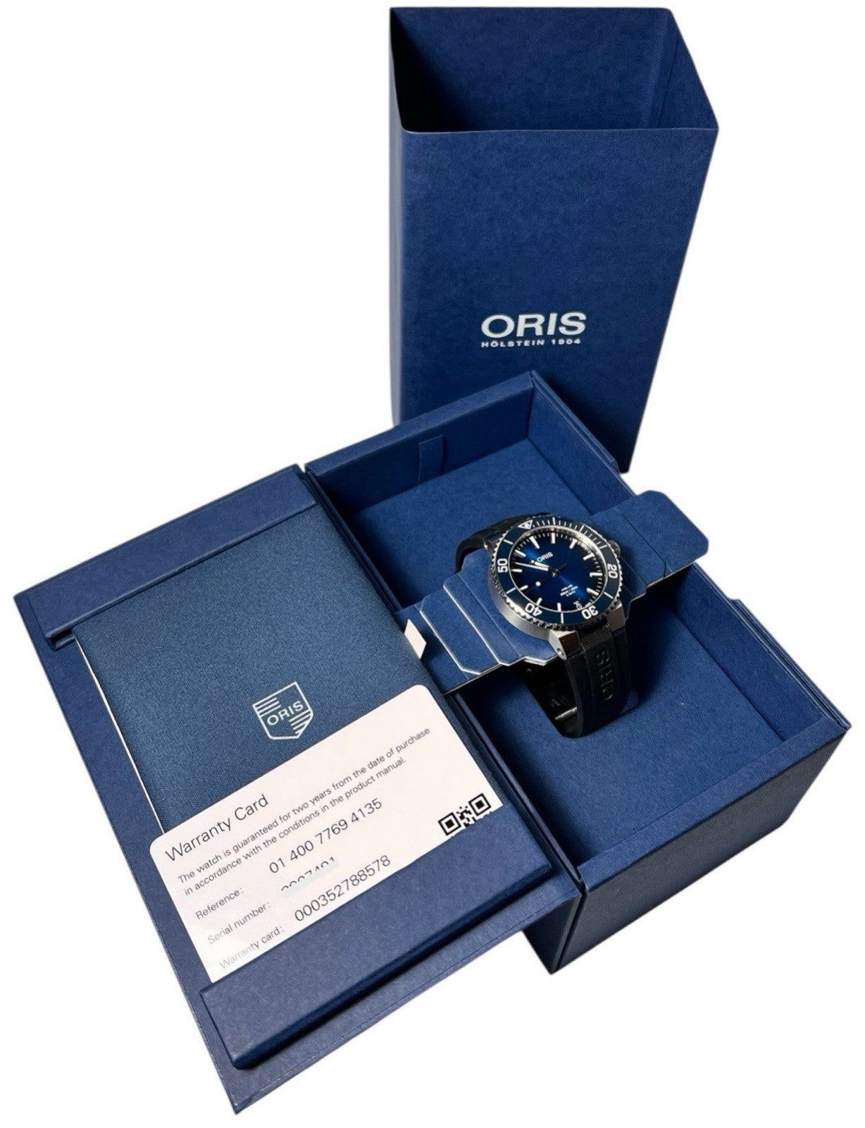 Oris Aquis Date Cal 400 Steel Blue Dial 41.5mm Automatic Men's Watch 7769