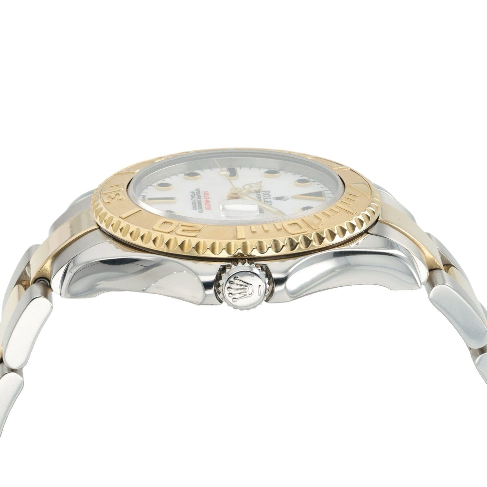 Rolex Yachtmaster White Dial Gold & Steel 35mm Automatic Unisex Watch 68623