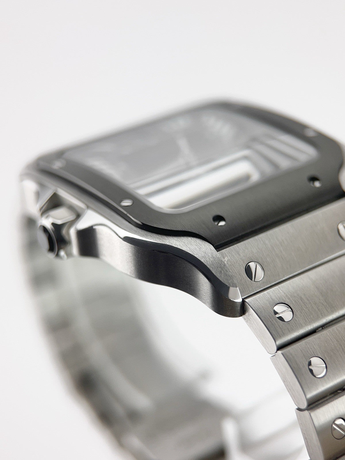 Cartier Santos Stainless Steel Grey Dial 39.8mm Automatic Movement Mens Watch